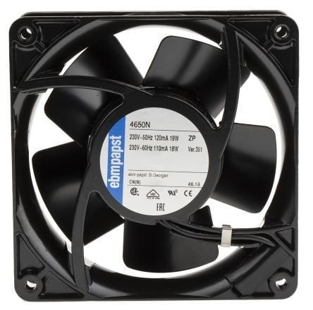 4650N AC Aksiyel Fan/ 120X120X38mm Metal Kare Fan/Rulmanlı 230VAC  EBMPAPST |