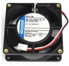 8314/2H DC Fanları Tubeaxial Fan 80x80x32mm 24V DC 47.1CFM Speed Signal / Open Collector Output