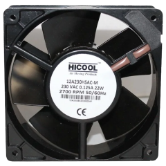 12A230HSAC-M AC Aksiyel Fan/ 120X120X38mm Metal Kare Fan/Rulmanlı 230VAC HİCOOL/4650N EBMPAPST ve 4650Z EBMPAPST MUADİLİ
