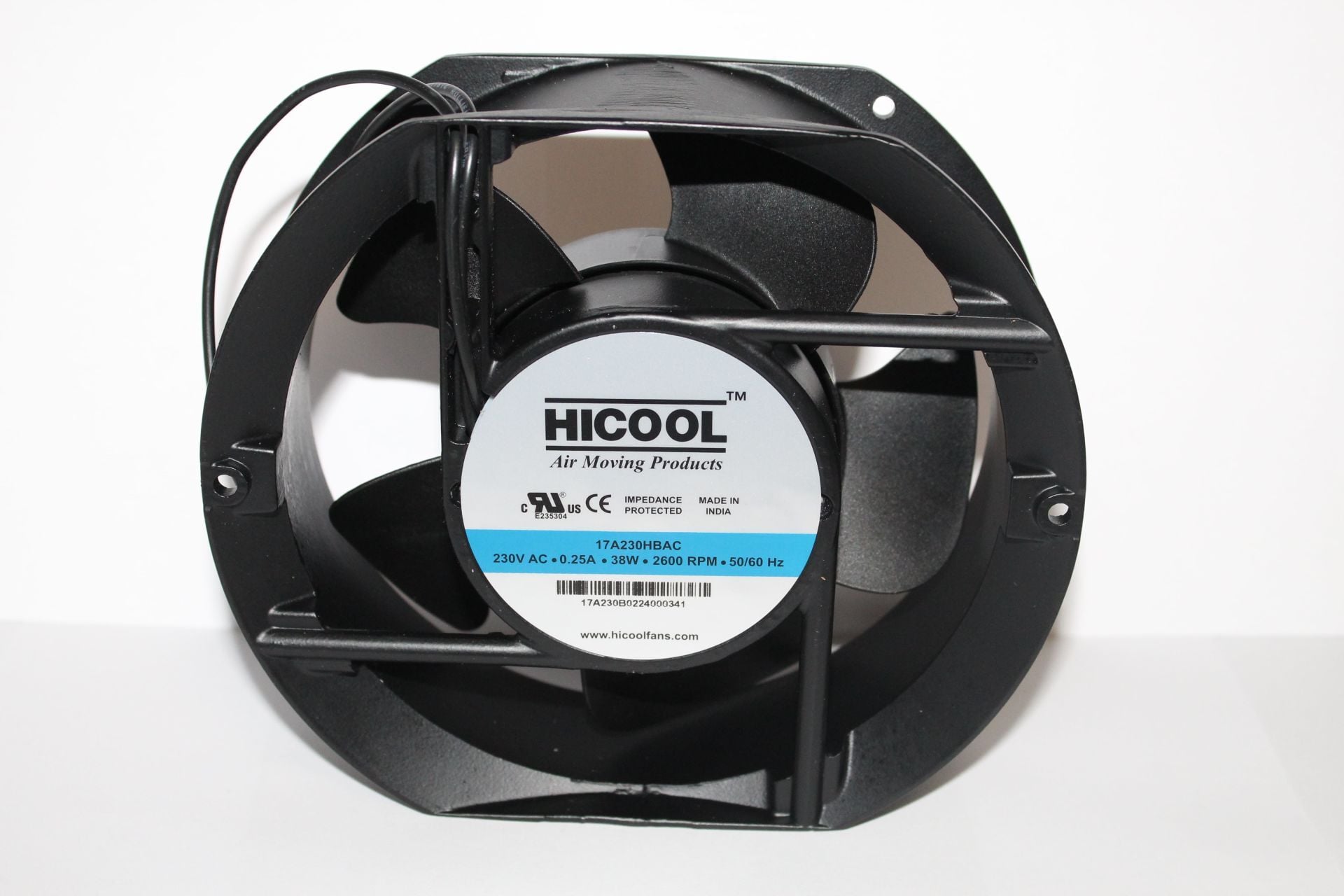 17A230HBAC 170X150X55MM,230VAC AKSİYEL,ALİMİNYUM OVAL,RULMANLI,2 KABLOLU HİCOOL FAN