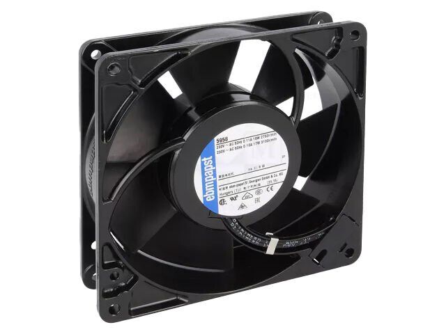 5958 AC Fanları AC Tubeaxial Fan 127x127x38mm 230V AC 105.9CFM 17W 44dBA 2750RPM Ball