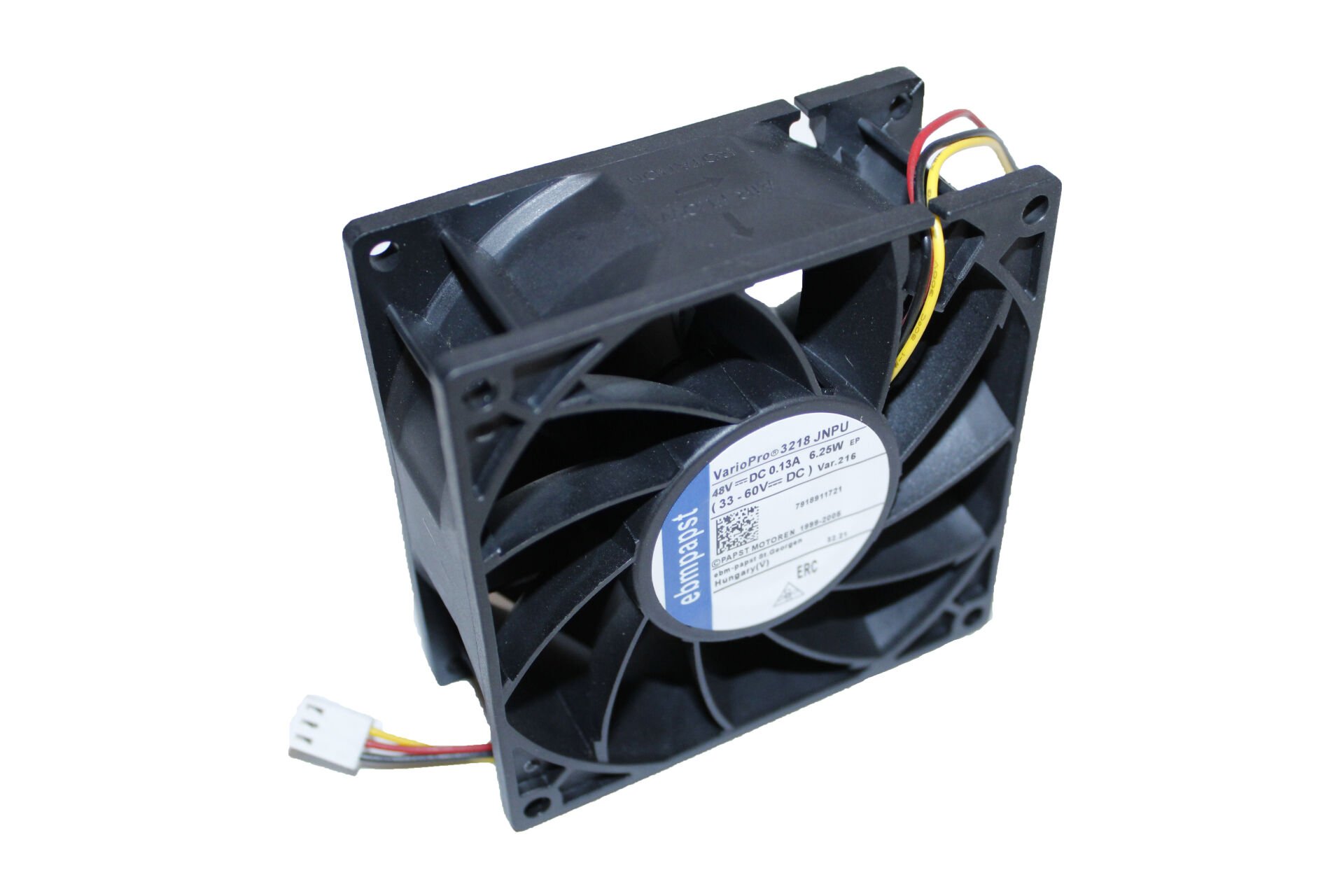 3218JNPU |  48V DC 0.13A 6,25W 92x92x38mm 3 Kablolu Axial Fan