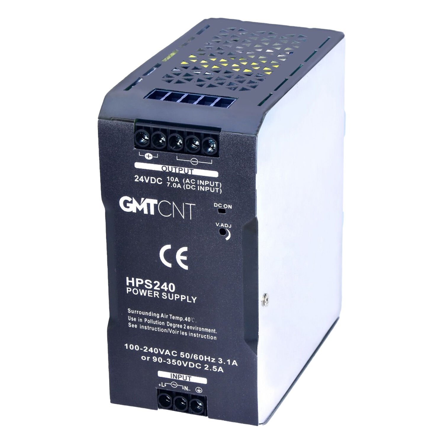 HPS240 | 240W 10A 24VDC Çift Çıkışlı Ray Montaj Güç Kaynağı GMTCNT marka