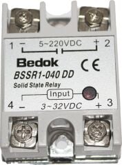 BSSR1-040DD 3-32V DC Tetikleme, 5-220V DC Çıkış Voltajı,40A Monofaze SOLİD STATE RELAY(SSR Röle)