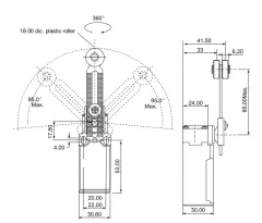 CLS-131 LİMİT SWITCH (SINIR ŞALTERİ) (DÖNER KOL 17 MM METAL MAKARALI) AYARLANABİLİR DAMPER