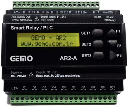 AR2-A-24VDC-12D2A-TR Akıllı Röle / PLC