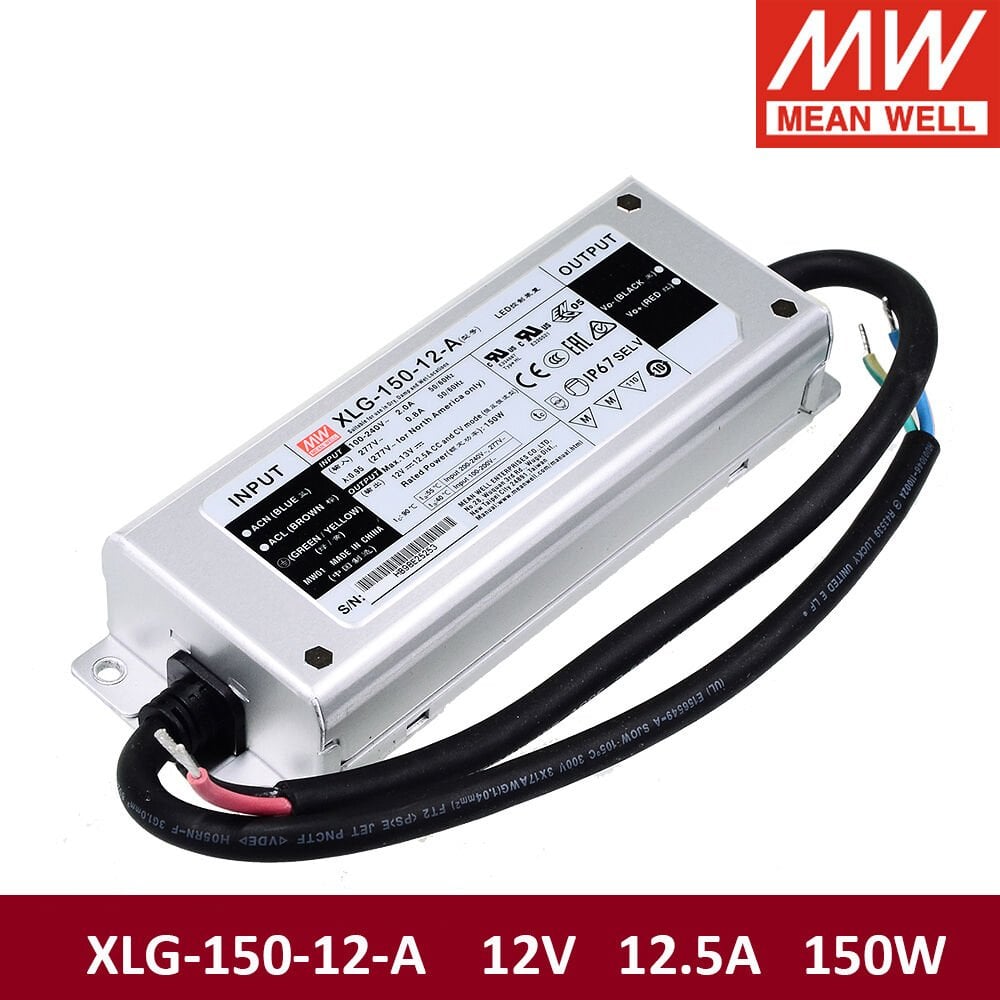 XLG-150-12-A XLG15012A 12Vdc,12.5Amp,Current Adj.,(8.4~12Vdc CC)  MEANWELL