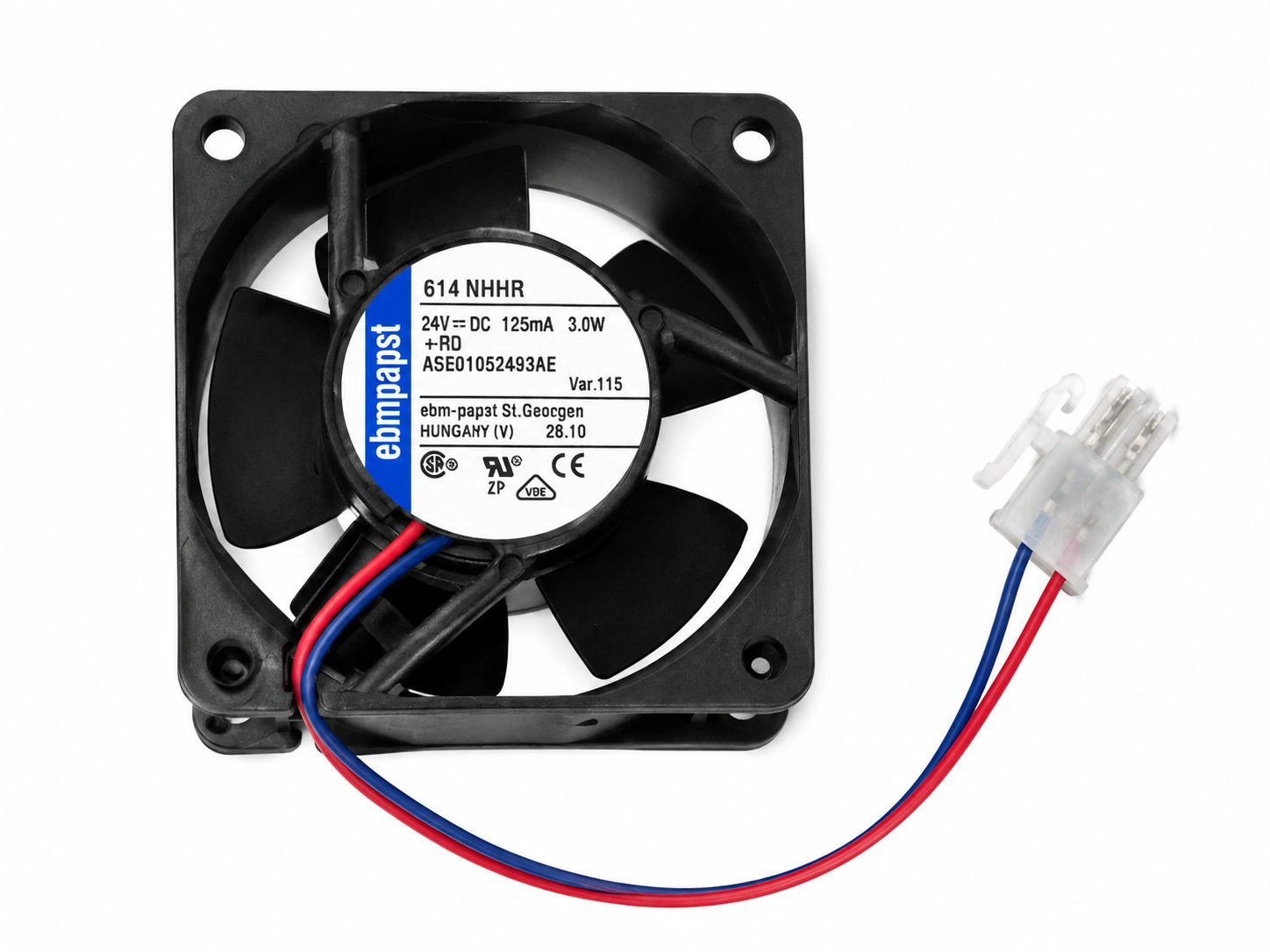 614NHHR |  24V DC  125mA 3.0W 60X60X25MM 2 KABLOLU KOMPAKT EBMPAPST FAN