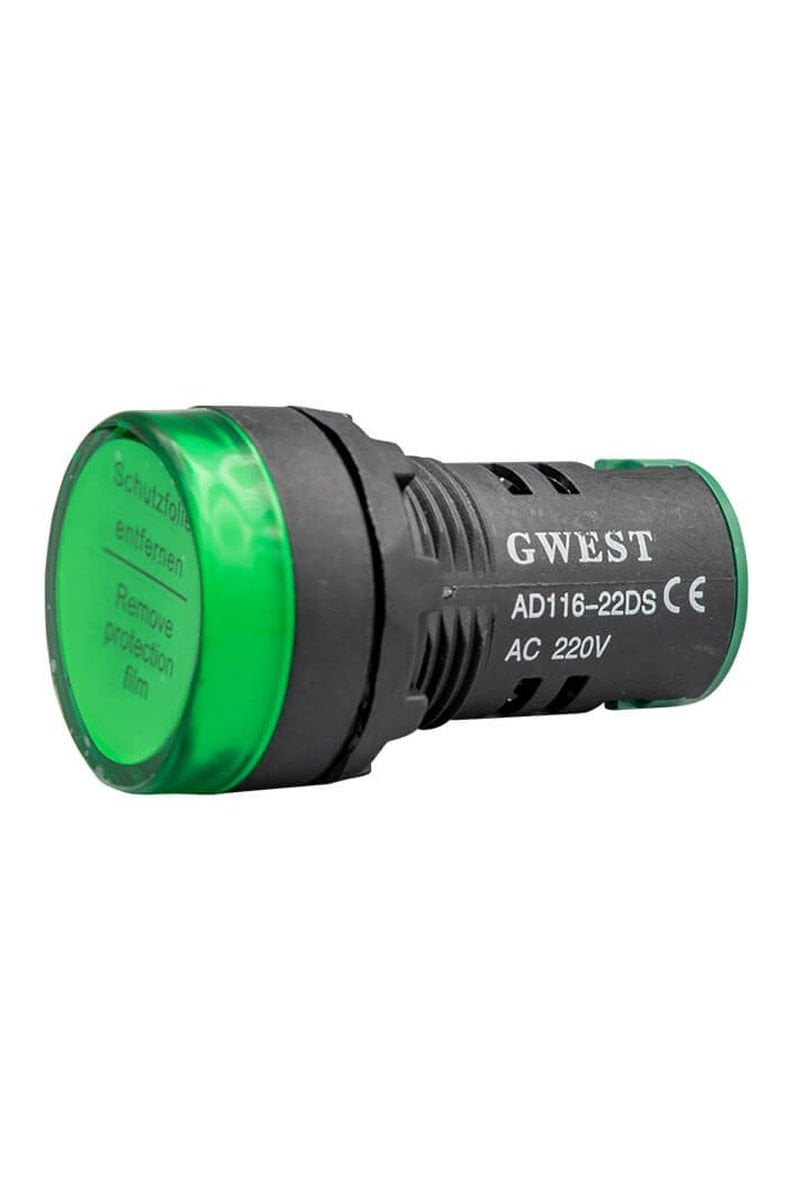 22-Y   22 mm YEŞİL 220V SİNYAL LAMBASI