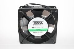 12A230HSAC 120X120X38MM,220VAC AKSİYEL,ALİMİNYUM KARE,BİLEZİKLİ,2 KABLOLU HİCOOL FAN