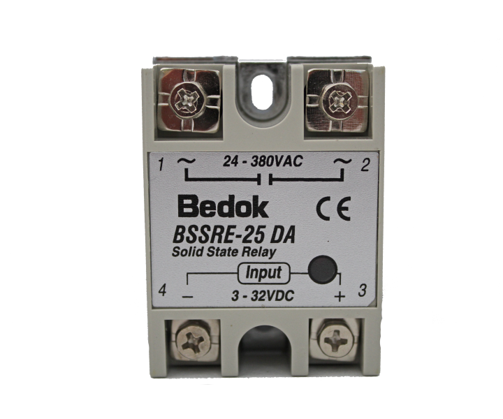 BSSRE-25DA BEDOK 3-32VDC Tetikleme,24-380VAC Çıkış Voltajı,25A Monofaze SOLİD STATE RELAY(SSR Röle)
