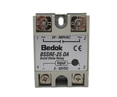 BSSRE-25DA BEDOK 3-32VDC Tetikleme,24-380VAC Çıkış Voltajı,25A Monofaze SOLİD STATE RELAY(SSR Röle)