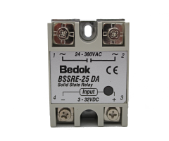 BSSRE-25DA BEDOK 3-32VDC Tetikleme,24-380VAC Çıkış Voltajı,25A Monofaze SOLİD STATE RELAY(SSR Röle)