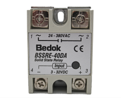 BSSRE-40DA BEDOK 3-32VDC Tetikleme,24-380VAC Çıkış Voltajı,40A Monofaze SOLİD STATE RELAY(SSR Röle)