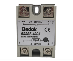 BSSRE-40DA BEDOK 3-32VDC Tetikleme,24-380VAC Çıkış Voltajı,40A Monofaze SOLİD STATE RELAY(SSR Röle)