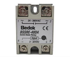 BSSRE-40DA BEDOK 3-32VDC Tetikleme,24-380VAC Çıkış Voltajı,40A Monofaze SOLİD STATE RELAY(SSR Röle)