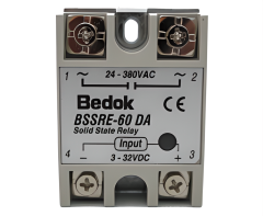 BSSRE-60DA BEDOK 3-32VDC Tetikleme,24-380VAC Çıkış Voltajı,60A Monofaze SOLİD STATE RELAY(SSR Röle)