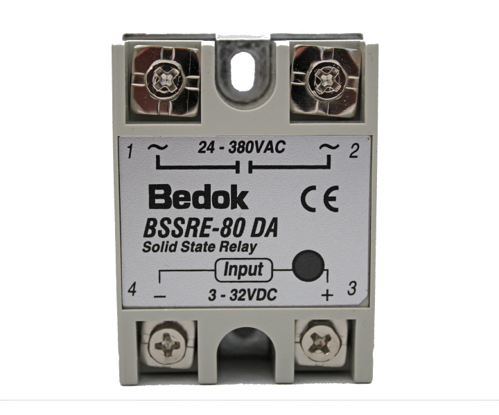 BSSRE-80DA BEDOK 3-32VDC Tetikleme,24-380VAC Çıkış Voltajı,80A Monofaze SOLİD STATE RELAY(SSR Röle)