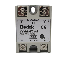 BSSRE-80DA BEDOK 3-32VDC Tetikleme,24-380VAC Çıkış Voltajı,80A Monofaze SOLİD STATE RELAY(SSR Röle)
