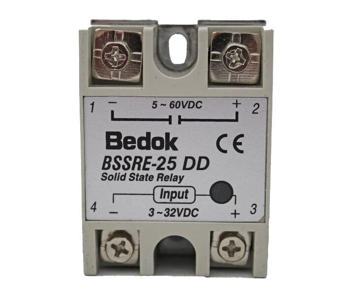 BSSRE-25DD BEDOK 3-32VDC Tetikleme,5-60VDC Çıkış Voltajı,25A Monofaze SOLİD STATE RELAY(SSR Röle)