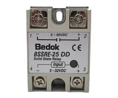 BSSRE-25DD BEDOK 3-32VDC Tetikleme,5-60VDC Çıkış Voltajı,25A Monofaze SOLİD STATE RELAY(SSR Röle)