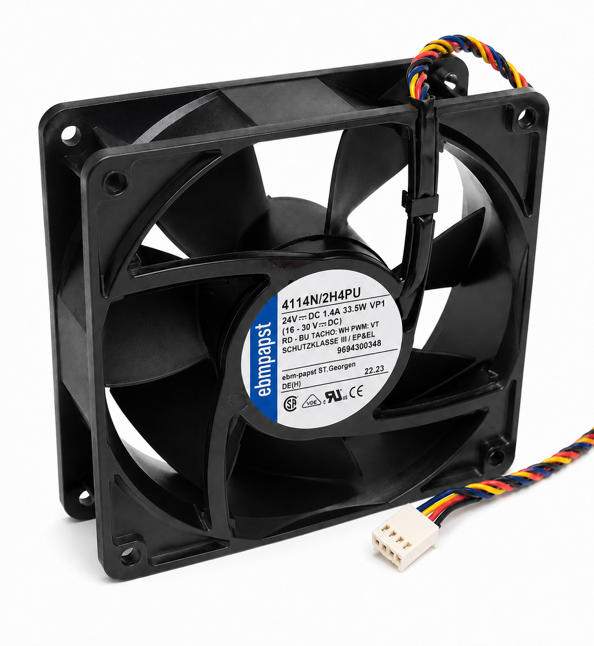 4114N/2H4PU | 24V DC 1.4A 33.5W VP1 119x119x38mm 4 Kablolu PWM Hız Kontrollü / Tacho Sinyalli Axial Cooling Fan